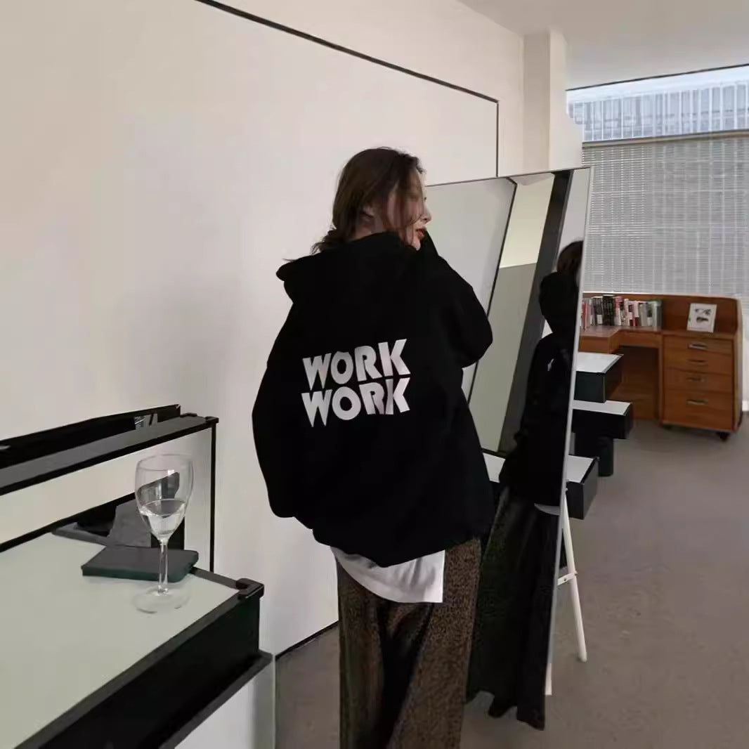 Korean Style Velvet Letter Hoodie