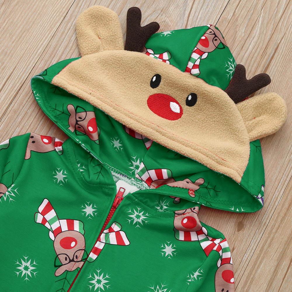 Christmas Family Dress Fashion Hooded Christmas Printed Jumpsuit Christmas Home Dress Jumpsuit Family Dress