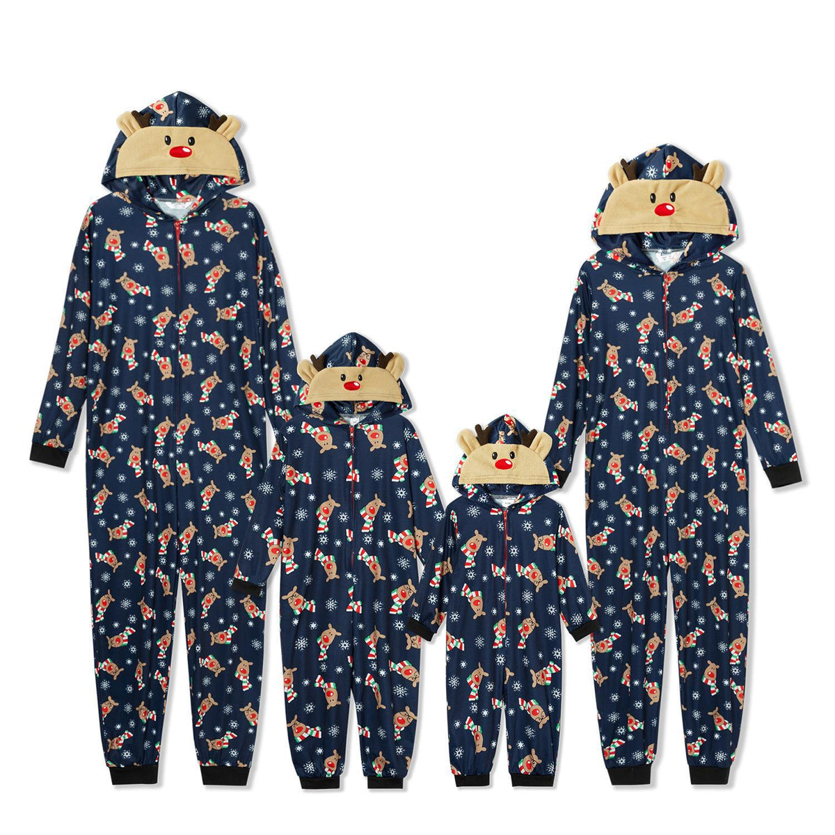 Christmas Family Dress Fashion Hooded Christmas Printed Jumpsuit Christmas Home Dress Jumpsuit Family Dress