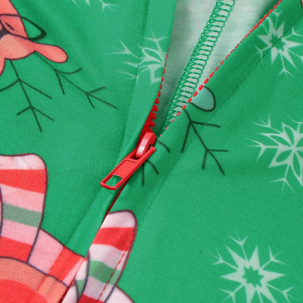 Christmas Family Dress Fashion Hooded Christmas Printed Jumpsuit Christmas Home Dress Jumpsuit Family Dress