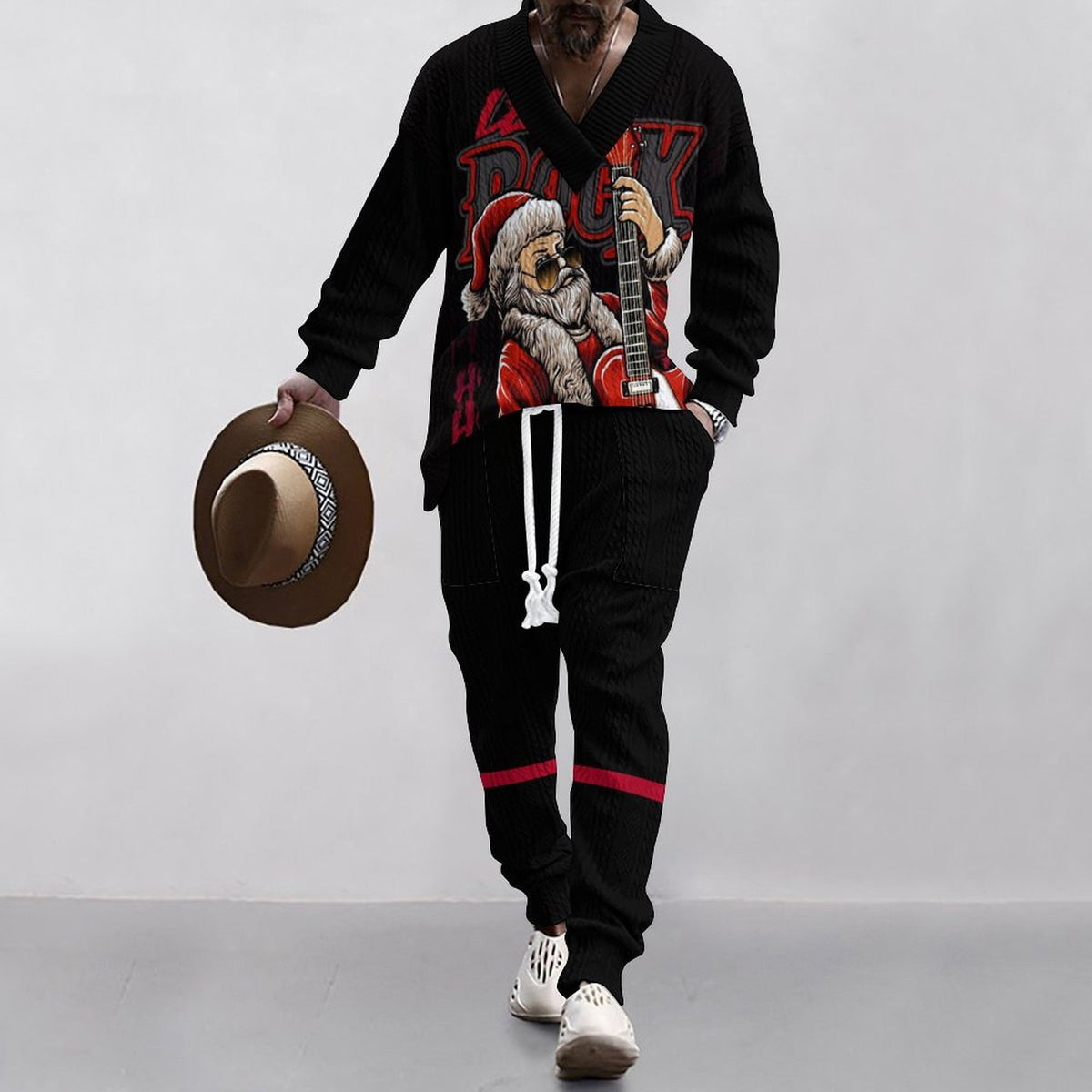 Christmas Jacquard Suit — Limited Edition Loose V-Neck