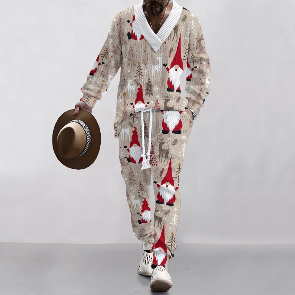 Christmas Jacquard Suit — Limited Edition Loose V-Neck
