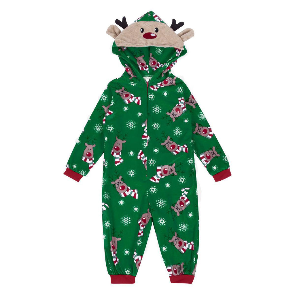 Christmas Family Dress Fashion Hooded Christmas Printed Jumpsuit Christmas Home Dress Jumpsuit Family Dress
